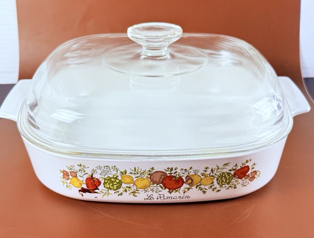 Vintage Corning Ware A-22-B Le Romarin Spice of Life Casserole Pyrex Lid 10"